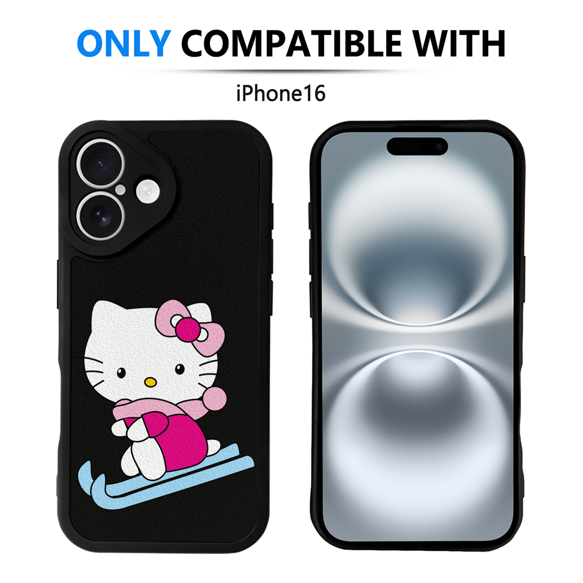 （画像用） Hello Kitty ハローキティ 【iPhone 16シリーズ対応】シリコンスマホケース（レザー調） 材質：シリコン